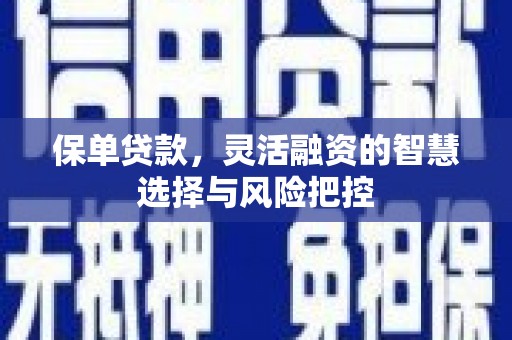 东兴保单贷款，灵活融资的智慧选择与风险把控