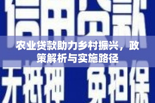 东兴农业贷款助力乡村振兴，政策解析与实施路径