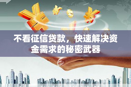 东兴不看征信贷款，快速解决资金需求的秘密武器