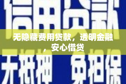东兴无隐藏费用贷款，透明金融，安心借贷