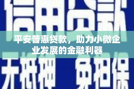 东兴平安普惠贷款，助力小微企业发展的金融利器